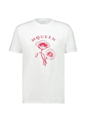 Alexander McQueen poppy cotton T-shirt - White