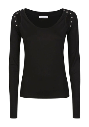 Patrizia Pepe shoulder-detail long-sleeve top - Black