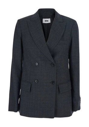 Grifoni double-breasted checked blazer - Grey