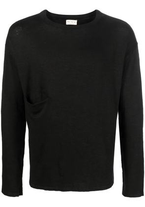 Ma'ry'ya long-sleeve linen T-shirt - Black