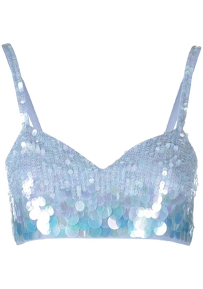 P.A.R.O.S.H. sequinned crop top - Blue