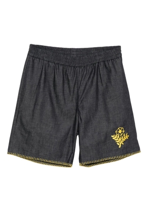 CHATEAU ORLANDO floral-embroidered shorts - Blue