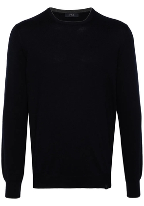 Fay round-neck virgin wool sweater - Blue