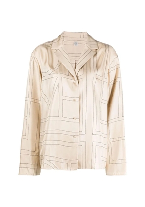 TOTEME monogram silk blouse - Neutrals