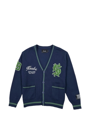 Ksubi embroidered patch knit cardigan - Blue