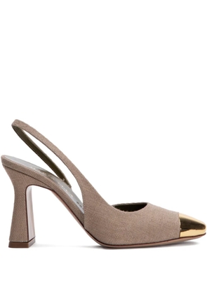 MARIA LUCA 90mm slingback metal-toe pumps - Neutrals