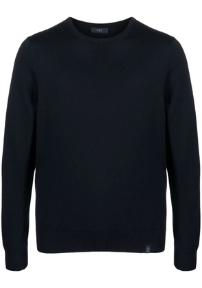 Fay logo-patch virgin-wool jumper - Blue