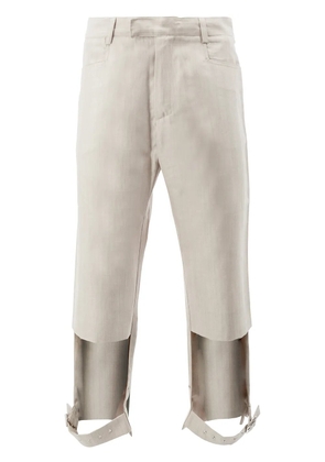 Delada cut out belted trousers - Neutrals