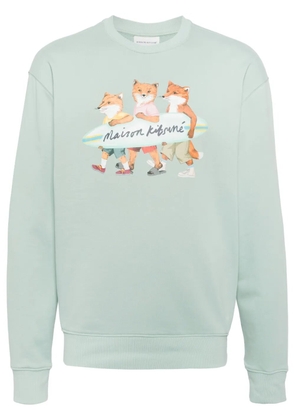 Maison Kitsuné signature fox motif cotton sweater - Blue