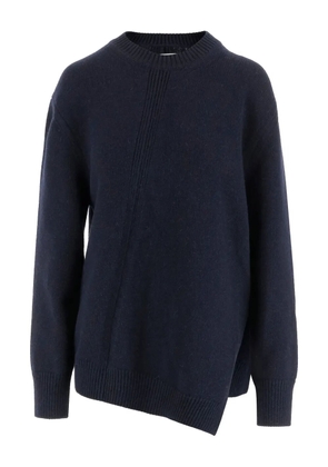 Jil Sander asymmetric ribbed sweater - Blue