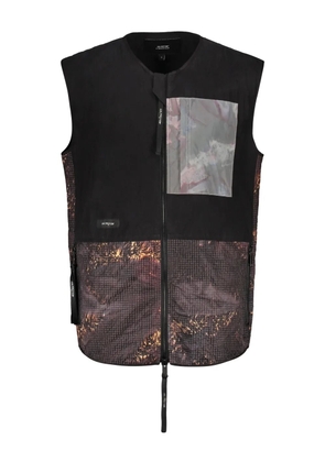 ISO.POETISM mix-print gilet - Black