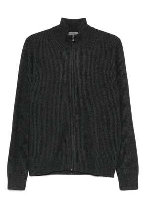 Corneliani ribbed zip-up cardigan - Grey