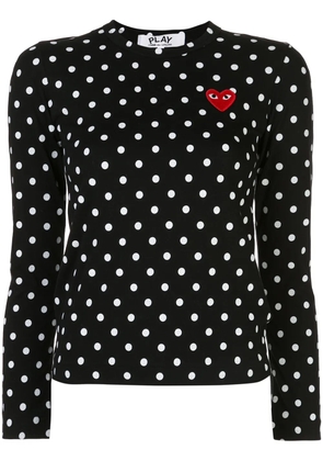 Comme Des Garçons Play polka dot T-shirt - Black