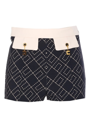 Elisabetta Franchi logo-motif welt-pockets shorts - Black