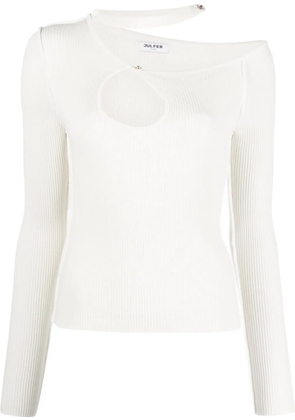 JULFER Kylie cut-out ribbed-knit top - White