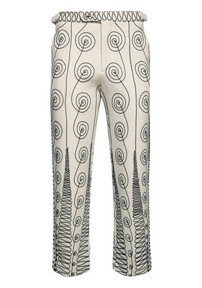 BODE Quillwork trousers - Neutrals