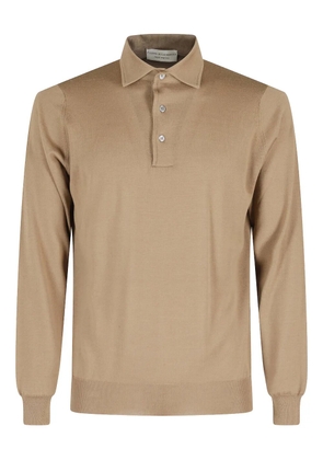 Filippo De Laurentiis long-sleeve polo shirt - Brown