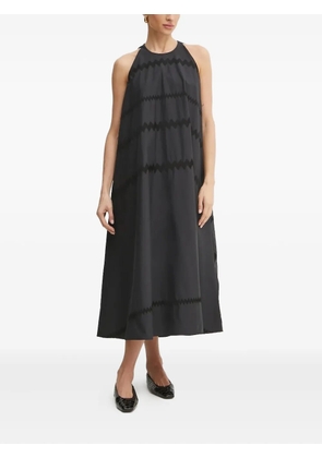 Liviana Conti zig-zag embroidered dress - Black