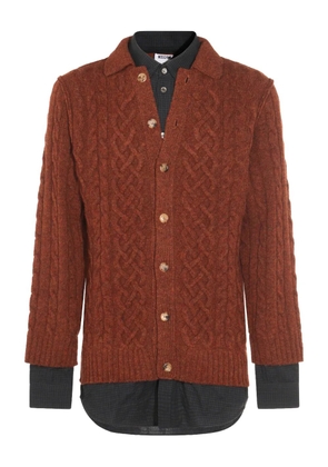 Moschino cable-knit buttoned cardigan - Brown