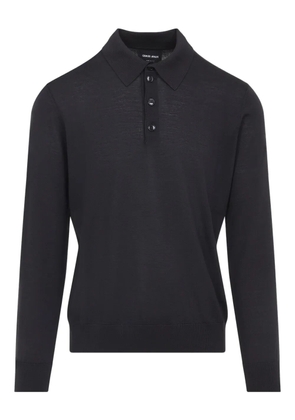Giorgio Armani wool polo shirt - Black