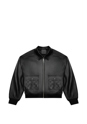 PLACE OF ËLMS monolink-debossed leather jacket - Black