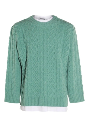 Moschino cable-knit crew-neck sweater - Green
