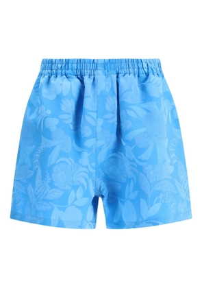 Balenciaga floral-print elastic-waist shorts - Blue