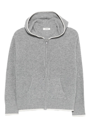 SANDRO ribbed zip-up hooded cardigan - Grey