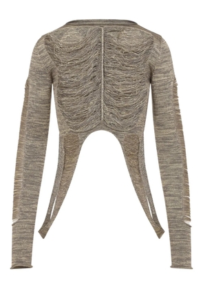 Rick Owens ripped-detail T-shirt - Brown