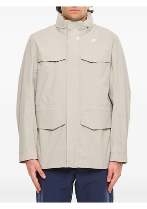 K-Way logo-patch coat - Neutrals