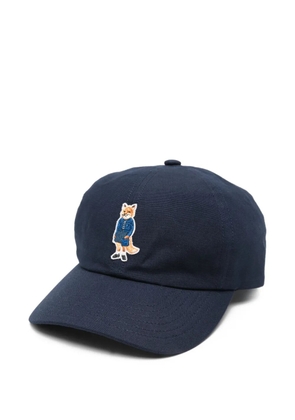 Maison Kitsuné fox-embroidered baseball cap - Blue