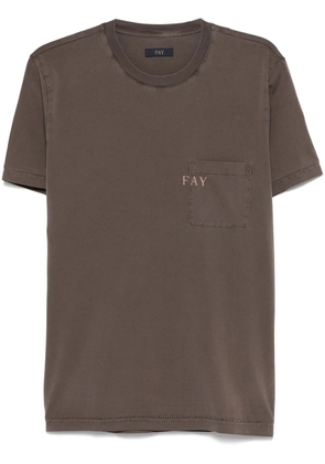 Fay logo-print T-shirt - Brown