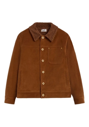 Pence textured-collar shirt - Brown