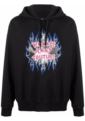 Versace Jeans Couture Rock logo-print hoodie - Black