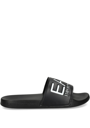 Ea7 Emporio Armani embossed slides - Black