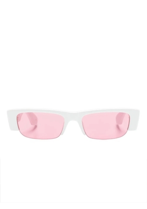 Alexander McQueen Eyewear Graffiti slashed rectangle sunglasses - White