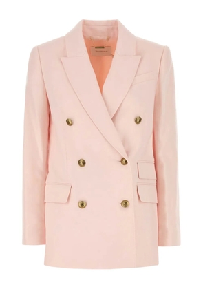 ZIMMERMANN Crush double-breasted linen blazer - Pink