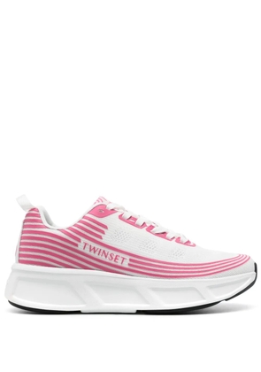 TWINSET x Fessura striped mesh sneakers - White