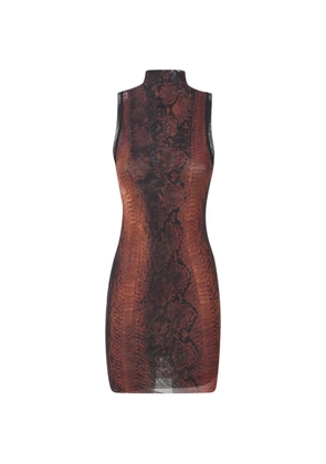 Jean Paul Gaultier snake-pattern mini dress - Brown