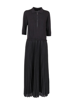 Lorena Antoniazzi pleated zip-front maxi dress - Black