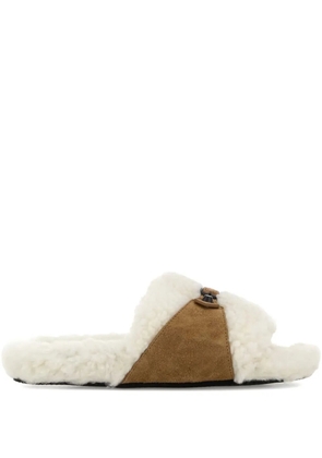 Balenciaga suede slide-style sandals - White