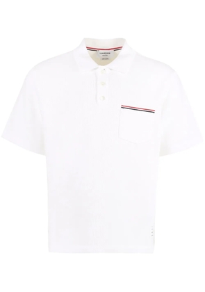 Thom Browne RWB-stripe cotton polo shirt - White