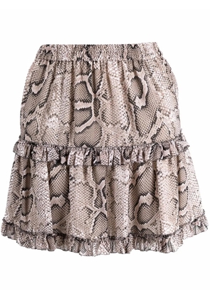 Michael Michael Kors snakeskin-print mini skirt - Neutrals