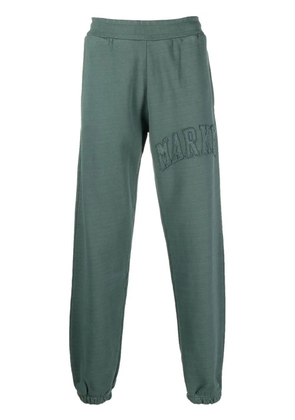 MARKET logo-patch washed track pants - Green
