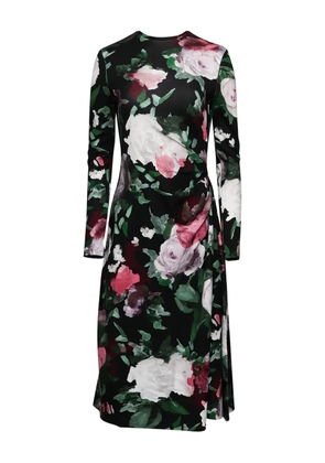 ERDEM long-sleeved draped midi dress - Black