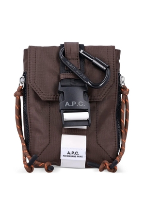 A.P.C. carabiner detail shoulder bag - Brown