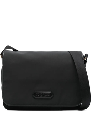 TOM FORD leather-trimmed nylon messenger bag - Black