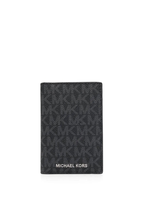 Michael Kors monogram-print leather cardholder - Black
