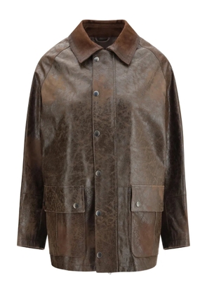 Valstar flap-pocket leather jacket - Brown