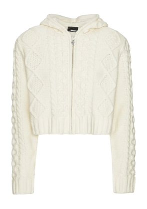 ROTATE BIRGER CHRISTENSEN cable-knit hooded cardigan - White